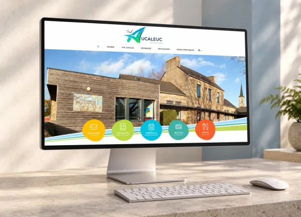 Site internet et logo de la mairie de Aucaleuc