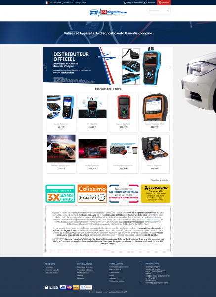 Création de la boutique 123diagauto — projet initial